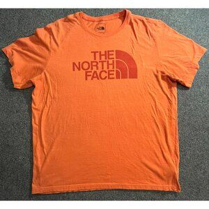 the north face t shirt size 2XL orange lightweight crew neck short sleeve.